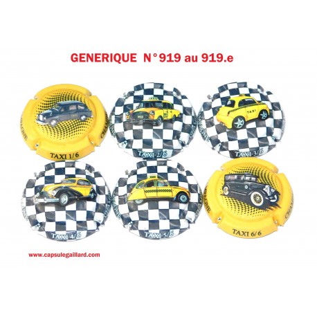 Série de 6 capsules de champagne GENERIQUE N°919 au 919.e