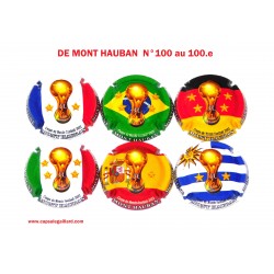 Série de 6 capsules de champagne - DU MONT HAUBAN N°100 au 100.e