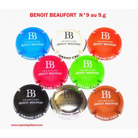 Série de 8 Capsules de champagne - BENOIT BEAUFORT N°9 au 9.f