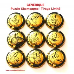 Série de 9 capsules de champagne - GENERIQUE (Puzzle Champagne)