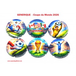 Série de 6 Capsules de Champagne GENERIQUE (Coupe du Monde 2026)