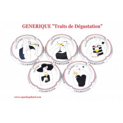 News - Série de 5 Capsules de Champagne GENERIQUES (Traits de Dégustation)