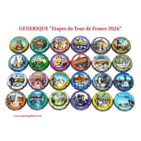 News Série de 24 Capsules de Champagne GENERIQUE -Etapes du Tour de France 2026