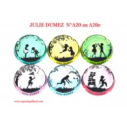 SERIE DE 6 CAPSULES DE CHAMPAGNE  - JULIE DUMEZ N°A20  au A20.e