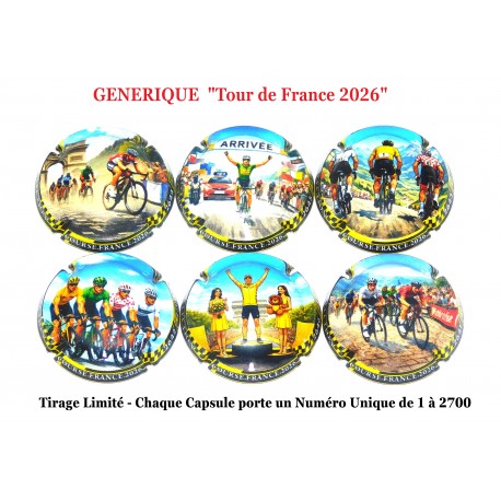 Série de 6 Capsules de Champagne GENERIQUE (Coupe du Monde 2026)
