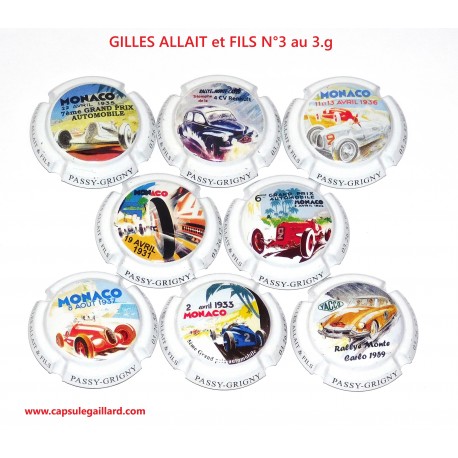 Série de 8 Capsules de Champagne GILLES ALLAIT  N°3 au 3.g