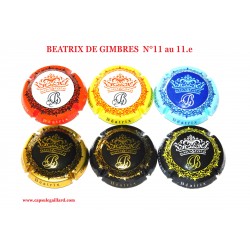 Série de 6 Capsules de champagne  BEATRIX DE GIMBRES  N°11 au 11.e