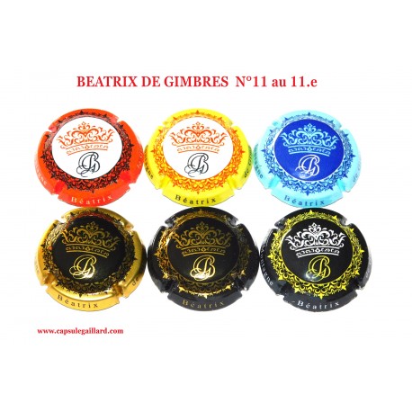 Série de 6 Capsules de champagne  BEATRIX DE GIMBRES  N°11 au 11.e