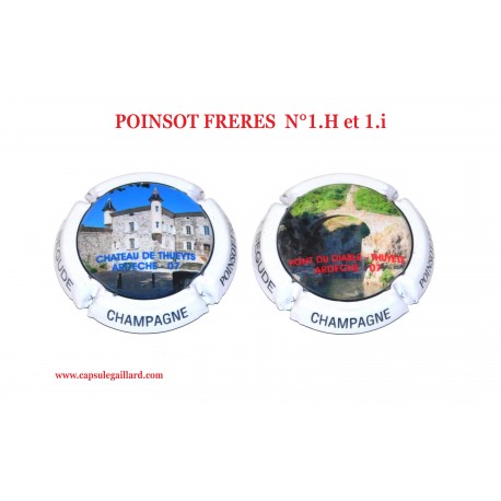 2 Capsules de Champagne POINSOT FRERES  N°1.j et 1.i