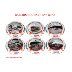 Série de 6 capsules de champagne GALLOIS HOUDART  N°7 au 7.e