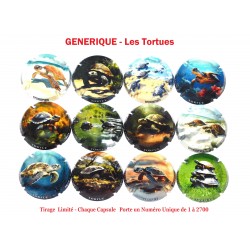 Série de 12 Capsules de Champagne GENERIQUE  (Les Tortues)