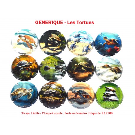 Série de 12 Capsules de Champagne GENERIQUE  (Les Tortues)