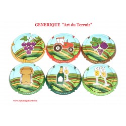 Série de 6 capsules de Champagne - GENERIQUE  Art du Terroir