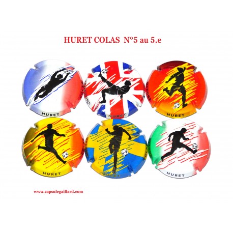 Série de 6 capsules de champagne  HURET COLAS  N°5 au 5.e