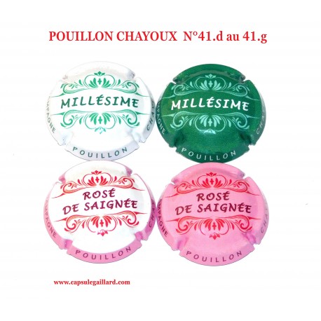 Série de 4 capsules de champagne POUILLON CHAYOUX N°41.d au 41.g