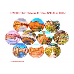 N°1180 - Série de 10 capsules de champagne GENERIQUE  "Châteaux de France "