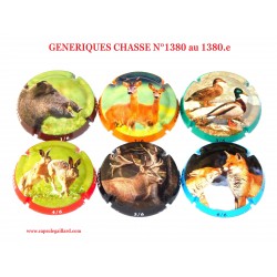 N°1381 - Série de 6 capsules de Champagne GENERIQUE  " Chasse"