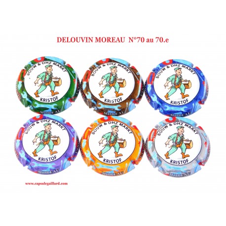 Série de 6 capsules de Champagne DELOUVIN MOREAU  N°70 au 70.e