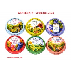 SERIE 6 CAPSULES DE CHAMPAGNE GENERIQUE (Vendanges 2026)