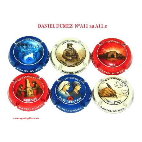 SERIE DE 6 CAPSULES DE CHAMPAGNE  DANIEL DUMEZ  N°A11 au A11.e