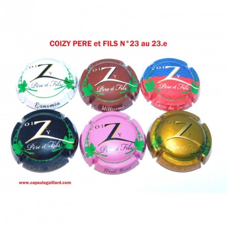 Série de 6 Capsules de champagne COIZY Père et Fils  N°23 au 23.e