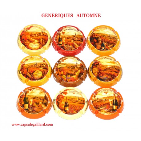 Série de 9 Capsules de champagne GENERIQUE (Automne)