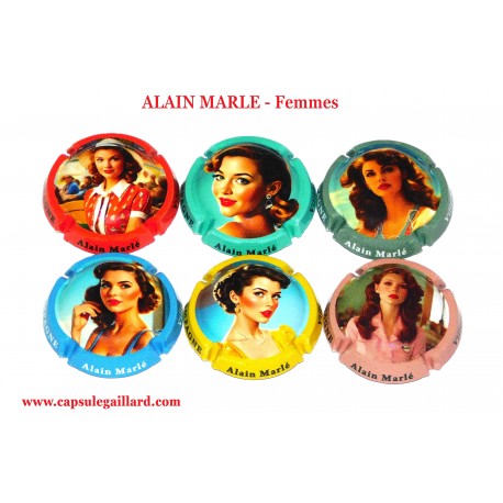 Série de 6 Capsules de champagne ALAIN MARLE (Femmes)