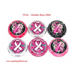 Série de 6 Capsules de champagne TUAL (Octobre Rose 2026)