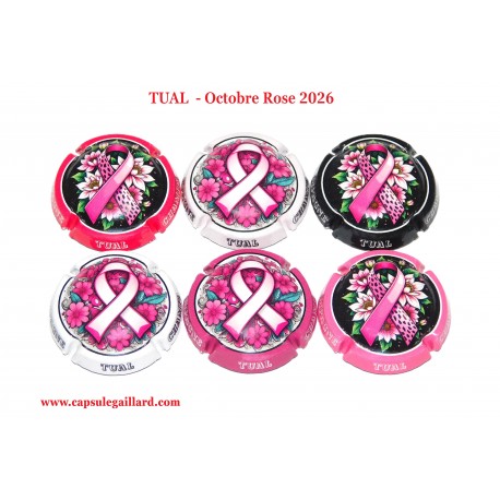 Série de 6 Capsules de champagne TUAL (Octobre Rose 2026)