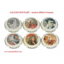 Série de 6 capsules de Champagne  GALLOIS HOUDART - Anciens Billets Français