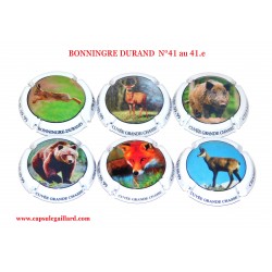 Série de 6 Capsules de champagne BONNINGRE DURAND  N°41 au 41.e
