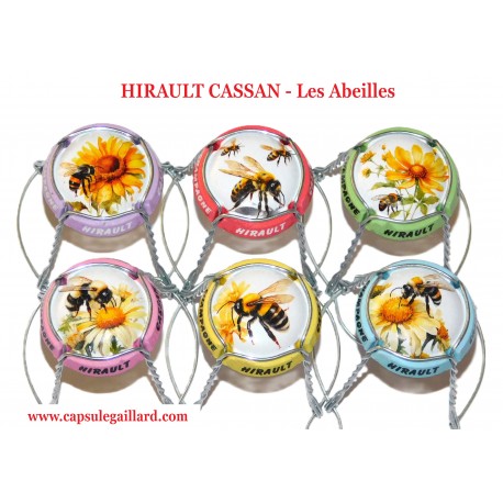 Série de 6 Capsules de champagne HIRAULT CASSAN (Abeilles)