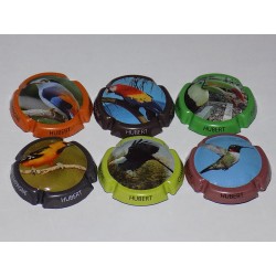 SERIE DE 6 CAPSULES DE CHAMPAGNE - HUBERT "les oiseaux"